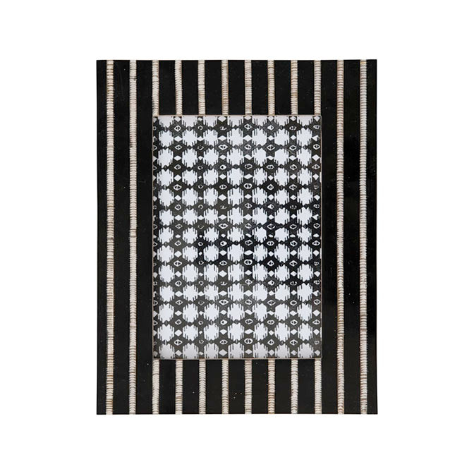 Resin and Horn Photo Frame with Stripes