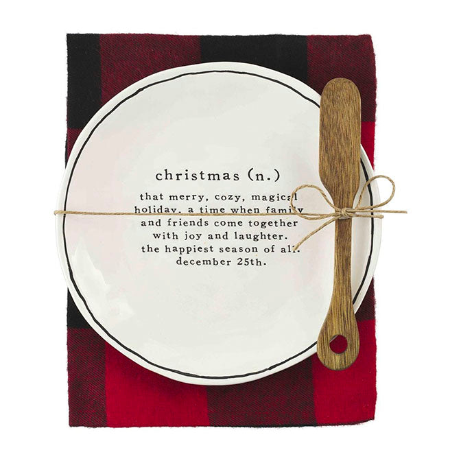 Christmas Red Buffalo Check Appetizer Plate