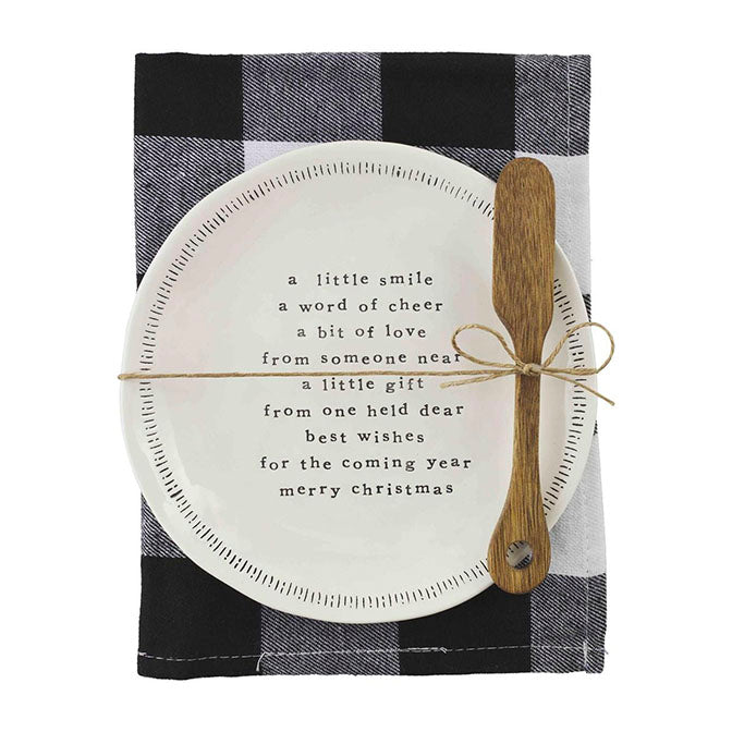 Christmas Buffalo Check Appetizer Plate