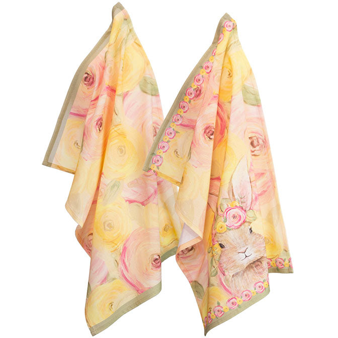 Bunny Flower Crown Tea Towel