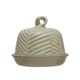 Embossed Stoneware Domed Dish