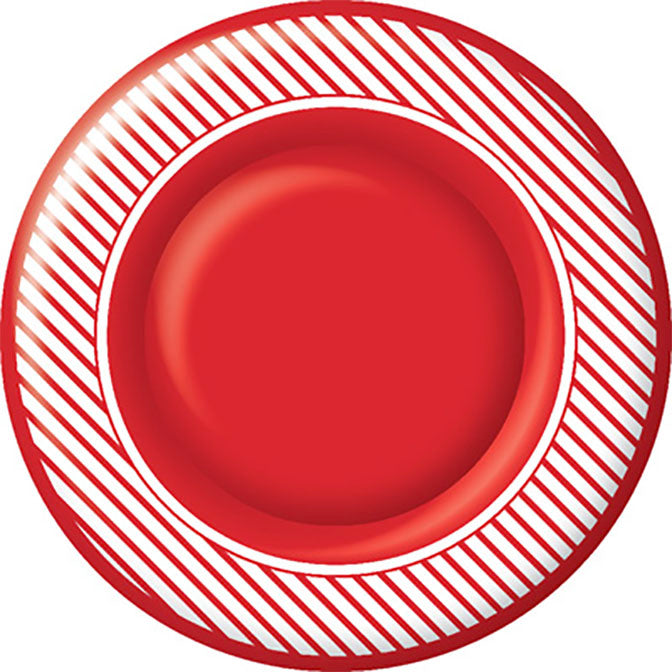 Candy Cane Strip Round Paper Plate