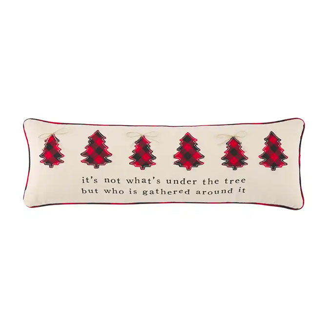Cream Checkered Tree Pillow