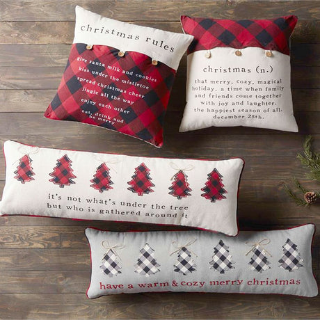 Cream Checkered Tree Pillow