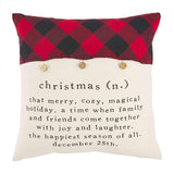 Christmas Check Button Pillow