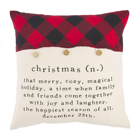 Christmas Check Button Pillow