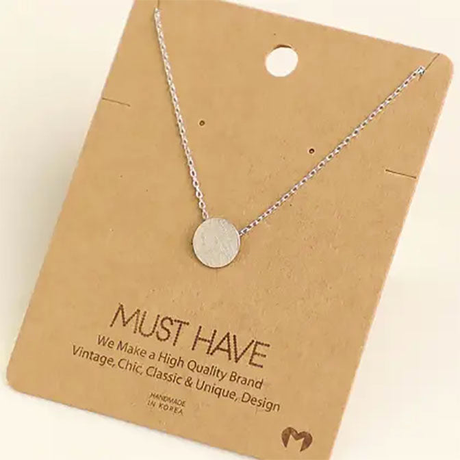 Circular Pendant Necklace-Silver