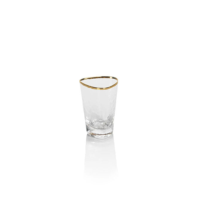 Aperitivo Triangular Shot Clear Glass w/ Gold Rim
