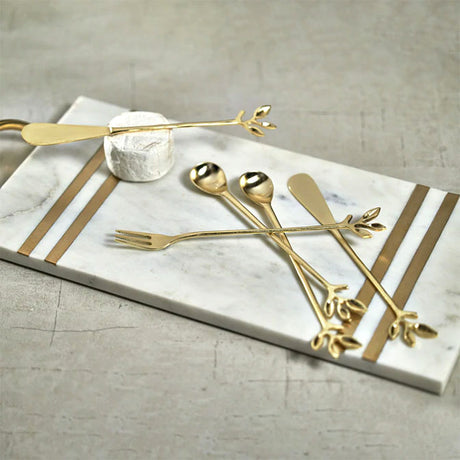 Gold Leaves Cocktail Spoons