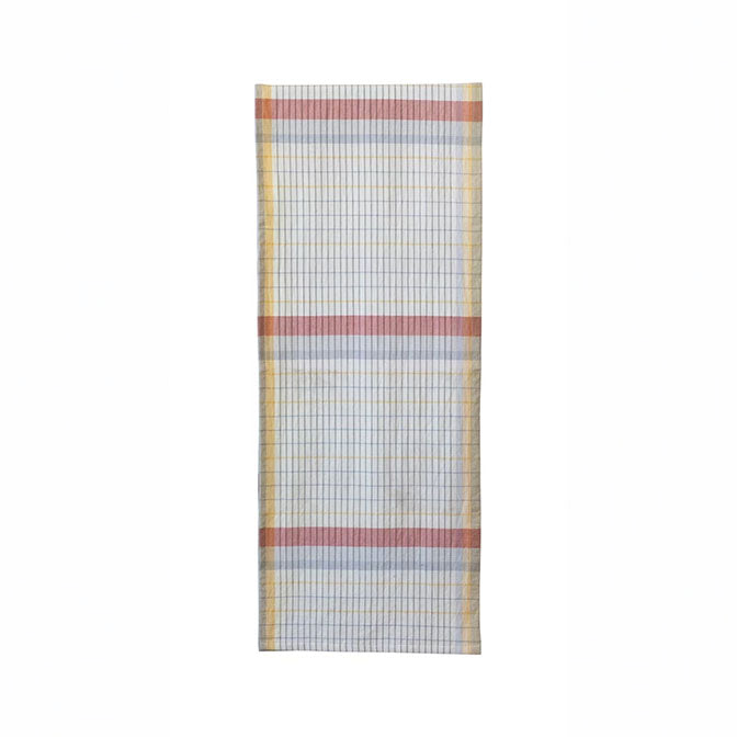 Woven Cotton Plaid Table Runner