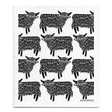 Highland Cow Black Swedish Dishcloth