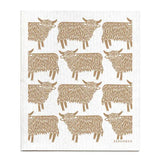 Highland Cow Sand Swedish Dishcloth
