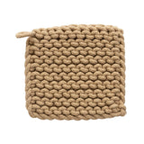 Warm Square Cotton Crocheted Pot Holder