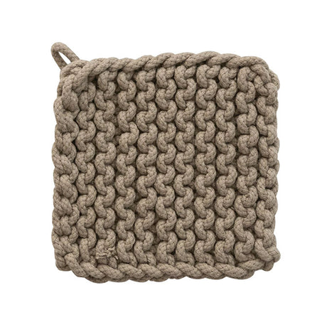 Warm Square Cotton Crocheted Pot Holder