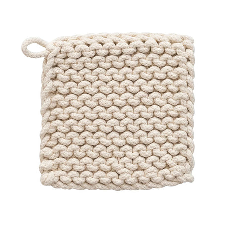 Warm Square Cotton Crocheted Pot Holder