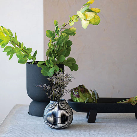 Debossed Stoneware Vase