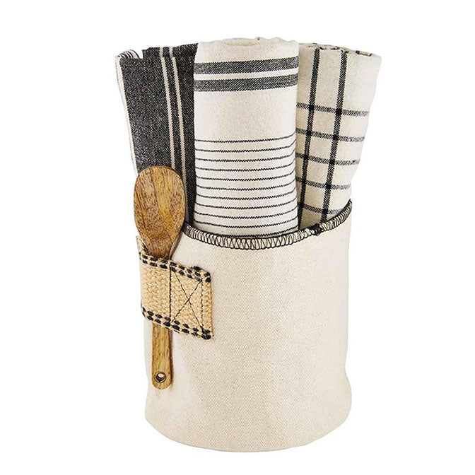 Striped Dish Towel Bucket Sets