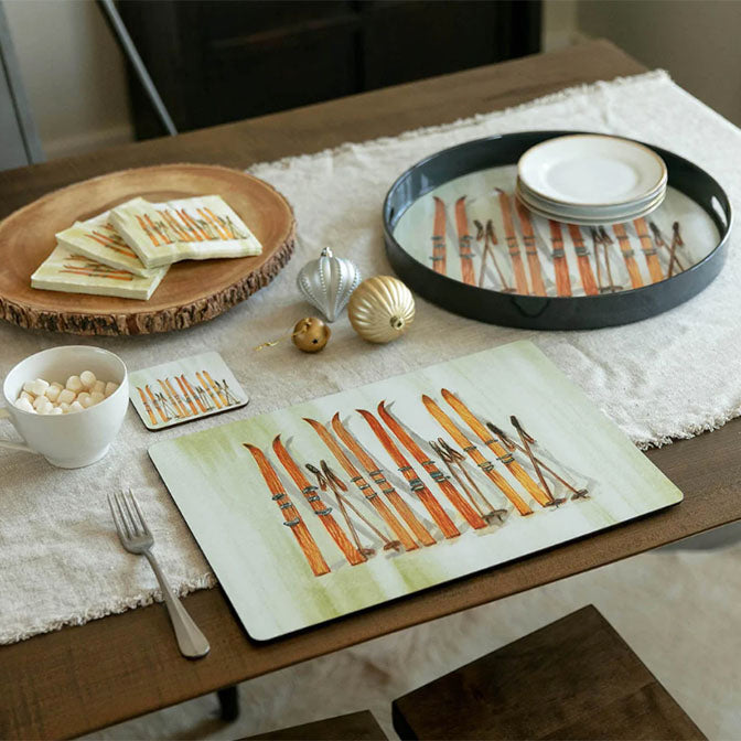 Eat Sleep Ski Placemats, Set of 4