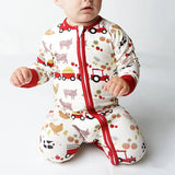 Farm Friends Animals Bamboo Baby Convertible Footie Pajama