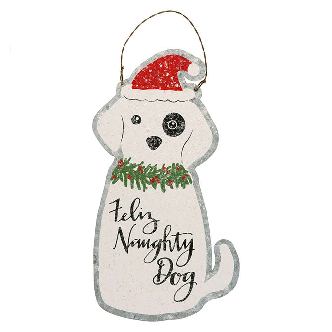 Feliz Naughty Dog Christmas Ornament