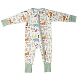 Forest Friends Animals Bamboo Baby Convertible Footie Pajama