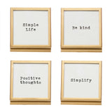 Metal & Glass Frame with Easel & Various Sayings