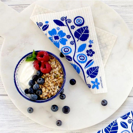 Garden Blue Swedish Dishcloth