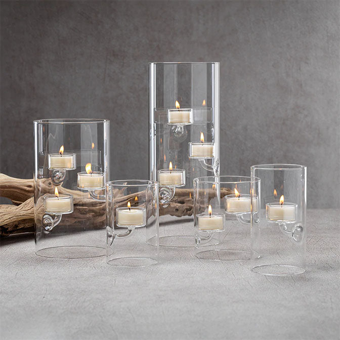 Glass Tealight Holder/Hurricane Short-Wide