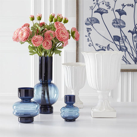 Blue 2 Tone Pot Belly Vases