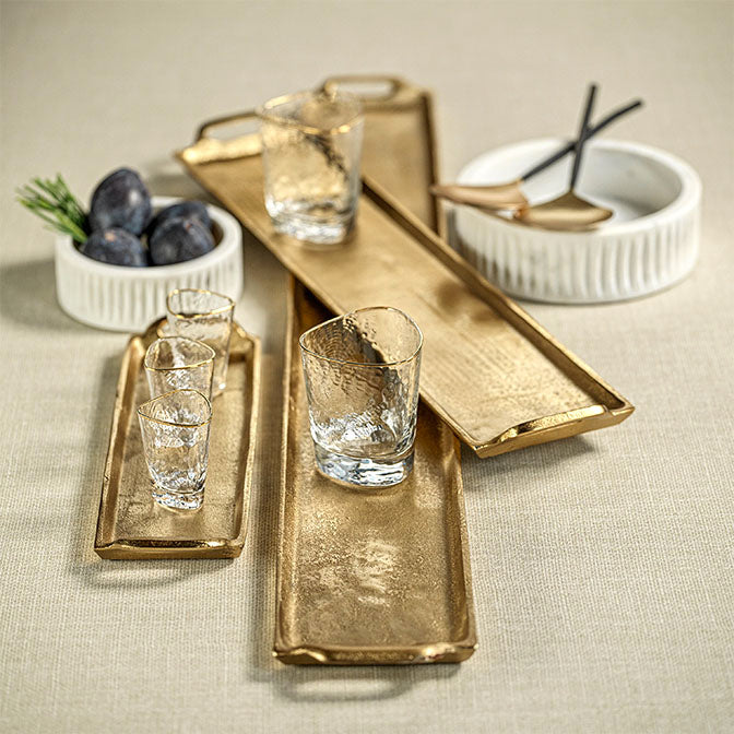 Rectangular Aluminum Tray-Dark Gold