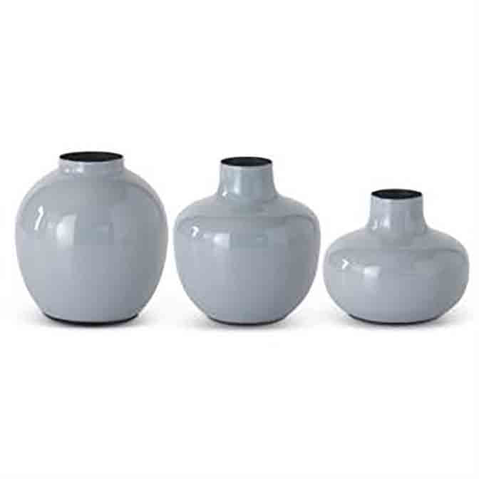 Gray Enameled Metal Bottles