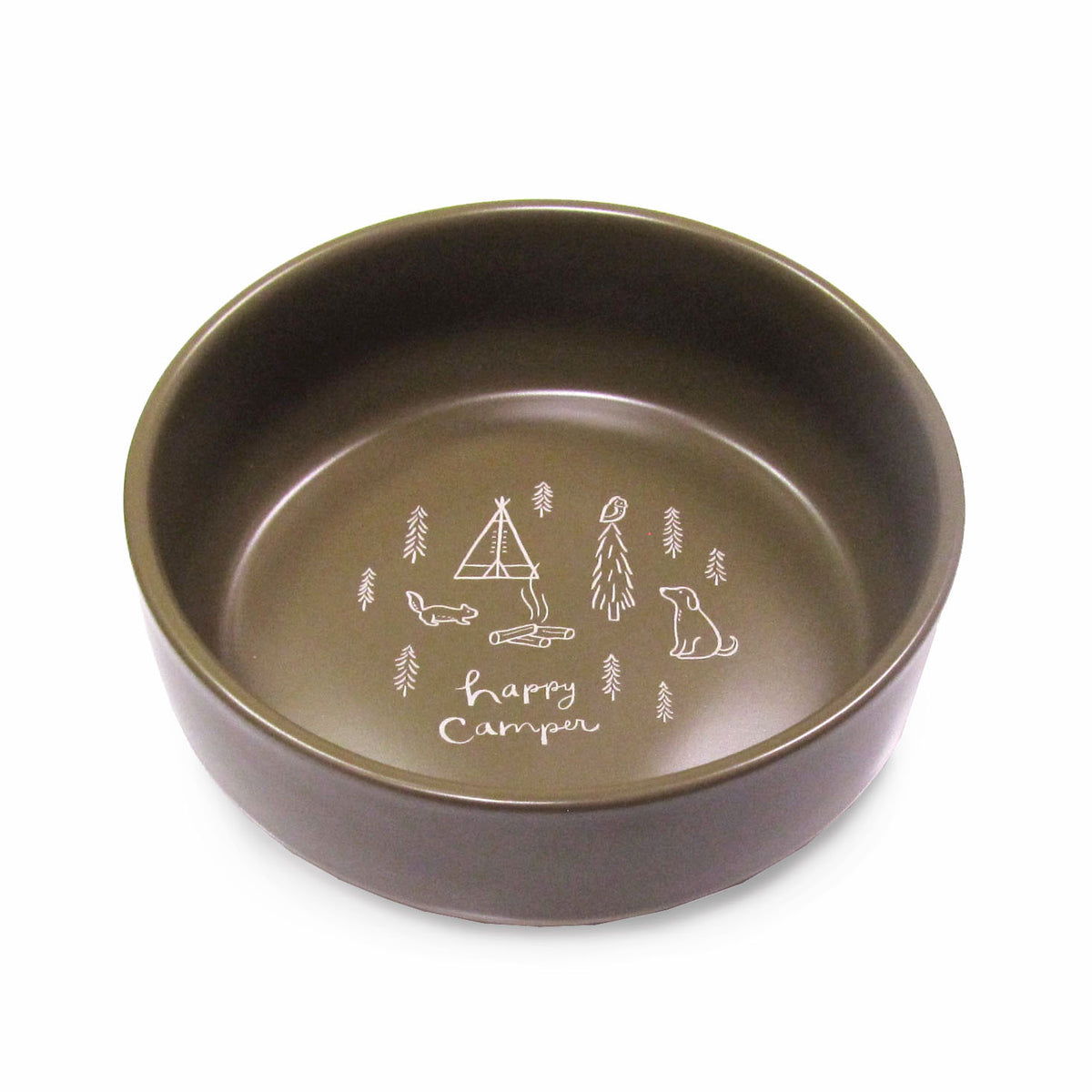 Happy Camper Medium Stoneware Beveled Bowl
