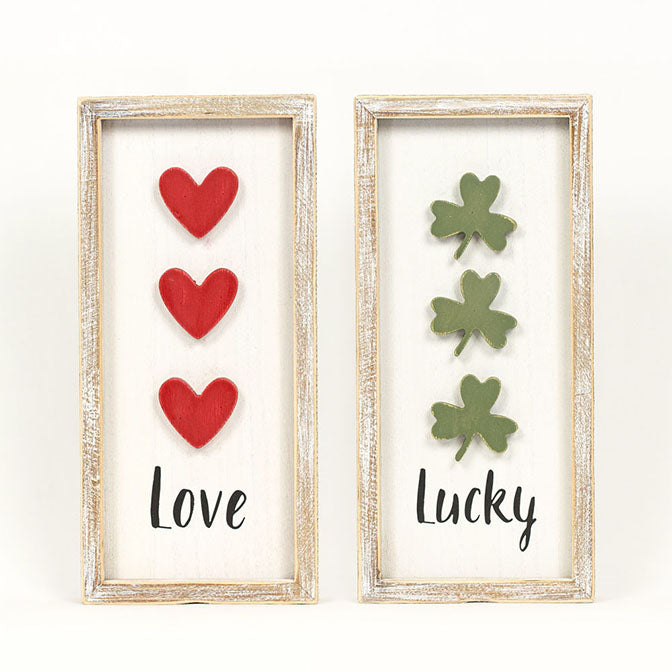 Heart Love, Shamrock Lucky Reversible Wall Hang