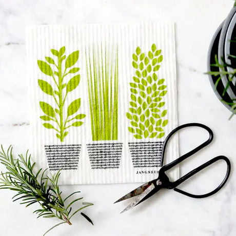 Herbs Green Swedish Dishcloth