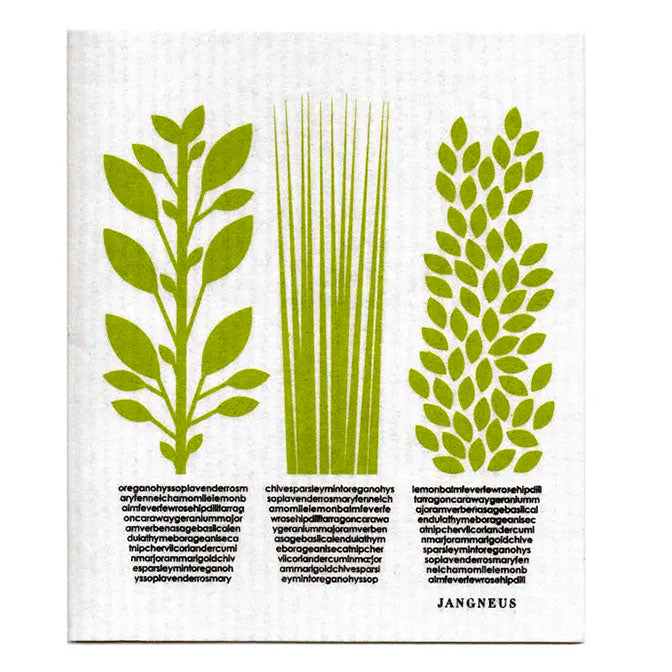 Herbs Green Swedish Dishcloth