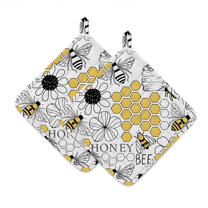 Honey Bees Pot Holder Set of 2