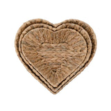 Hand-Woven Water Hyacinth Heart Shaped Baskets