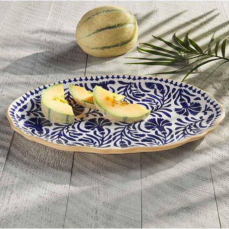 Indigo Floral Platter