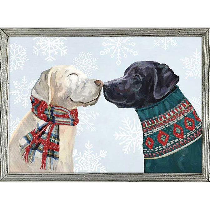 Kissing Pups Canvas