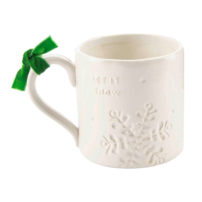 Let It Snow White Christmas Mug