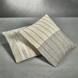 Malaga Cotton Stripe Throw Pillow - Beige