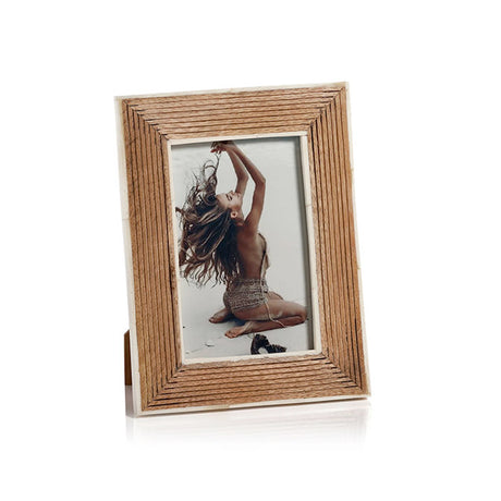 Ribbed Mango Wood Photo Frame