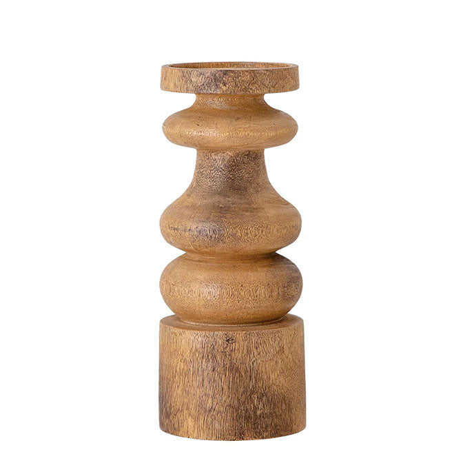 Carved Mango Wood Candle Holder