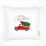 Merry Christmas Red Truck Pillow