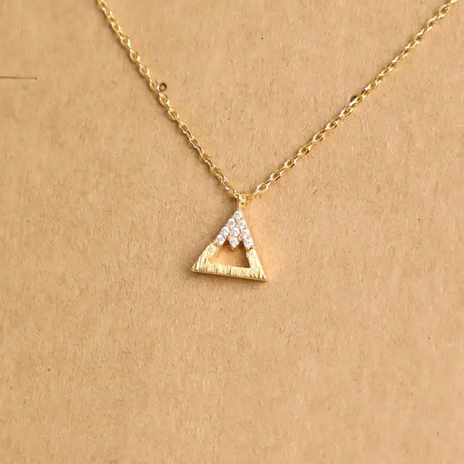 Mountain Peak Necklace Gold
