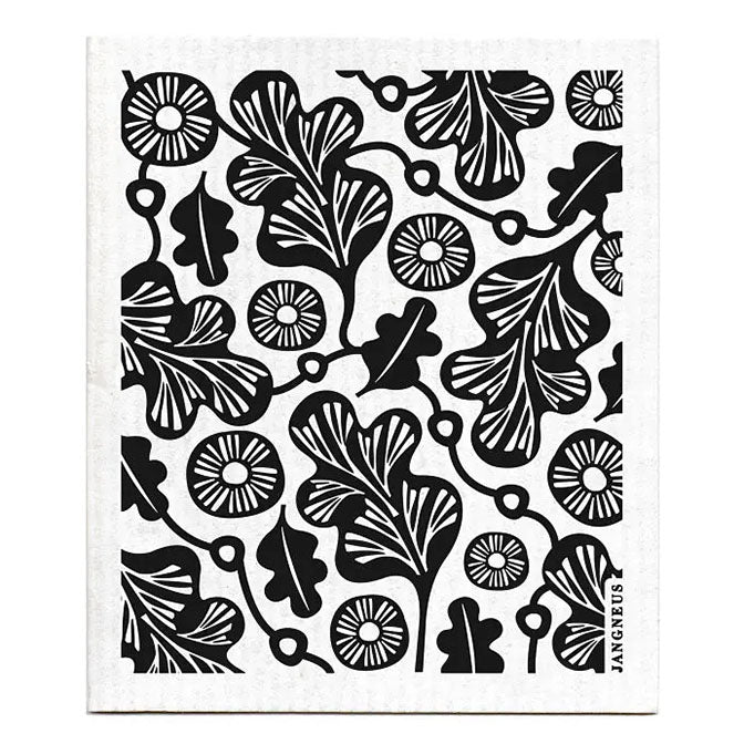 Black Oak Leaf Swedish Dishcloth