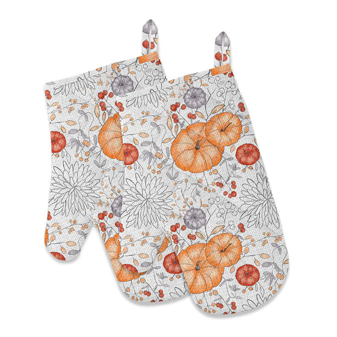 October Pumpkins Oven Mitts Set of 2