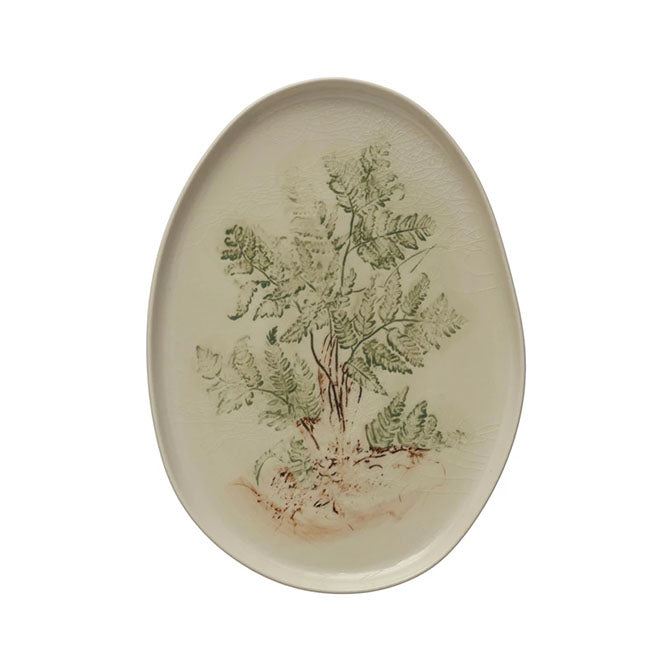 Oval Debossed Stoneware Platter (Each One Will Vary)