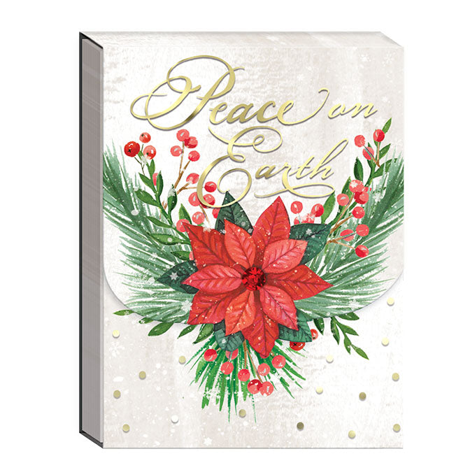 Peace Poinsettia Pocket Notebook