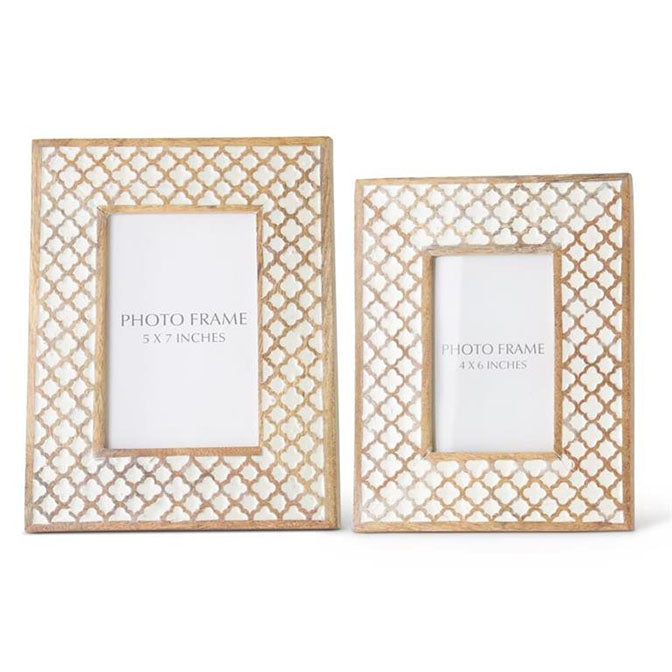 White Moroccan Pattern Photo Frames